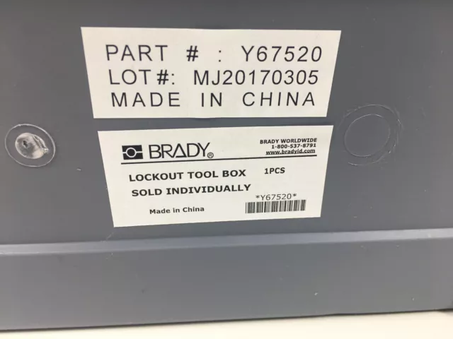 Brady Y67520 Lockout Plastic Tool Box Only No Locks or Tags New 3