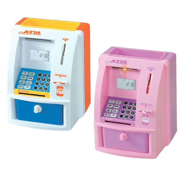 Electronic Piggy Bank ATM Machine Automatic Rolling Paper Code for Children