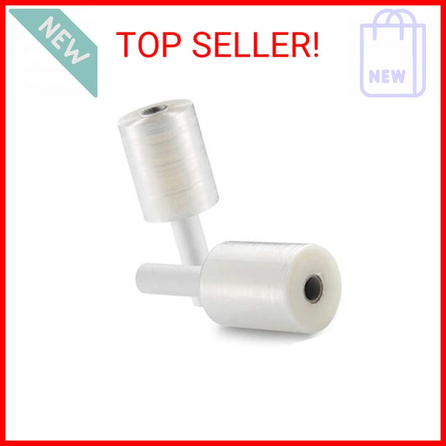 2 Pack Industrial Strength Mini Hand Stretch Wrap 5" 1000 Ft Roll 80 Gauge Thick