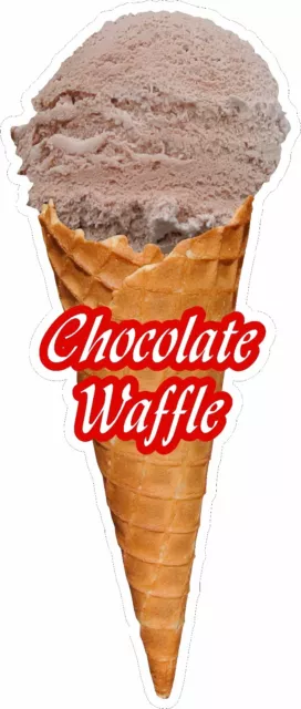 Soft Scoop Chocolate Ice Cream Waffle Sticker Large