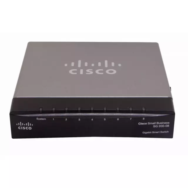 Cisco SG200-08 8-Port Gigabit Smart Switch SLM2008 PoE powered