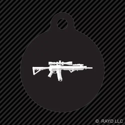 Porte-clés rond AR15 M16 avec tab dog gravé nombreuses couleurs ar-15 m-16 2a #5