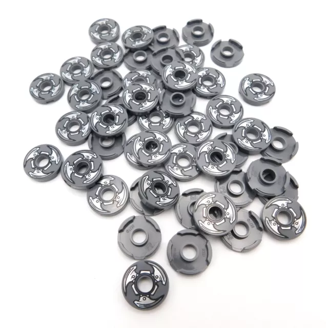 Lego Lot De 50 Foncé Bleuâtre Gris Rond 2 X 2 Tuiles Avec Trou
