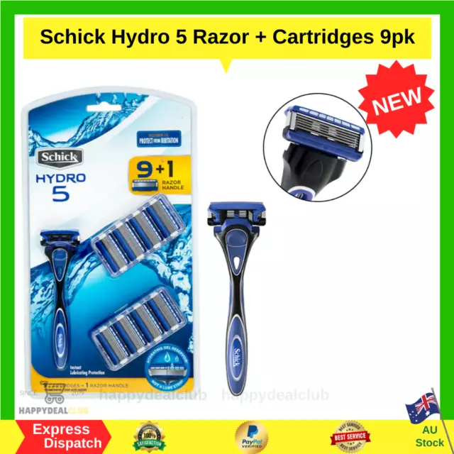 Hydro 5 One Handle + 9 Razor Blades Cartridges NEW AU