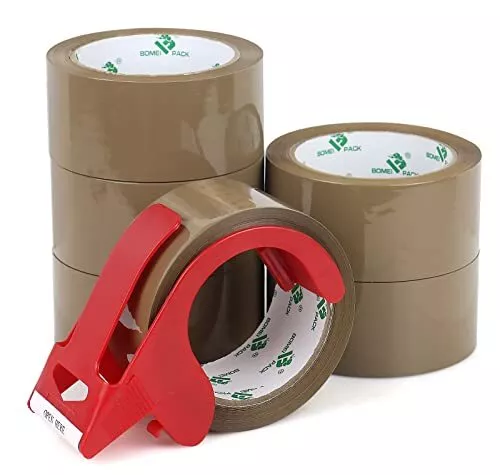 Idl Packaging Masking Kit - 9 x 60 Yards Brown Masking Paper (6 Rolls) & 1.41 x 60 Yards White Tape (6 Rolls) & Masking Paper/Tape Dispenser