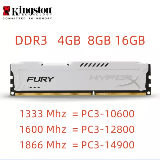 Kingston HyperX FURY DDR3 4GB 8GB 16GB 32 1333 1600 1866 Desktop RAM Memory DIMM