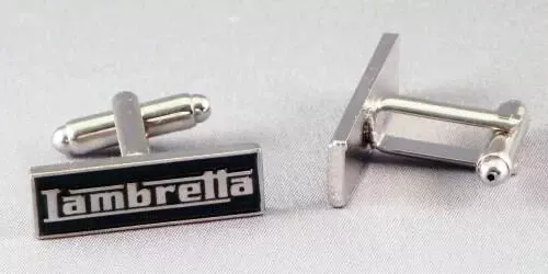 New Pair Lambretta Rectangle Scooter mens cufflinks cuff links metal enamel