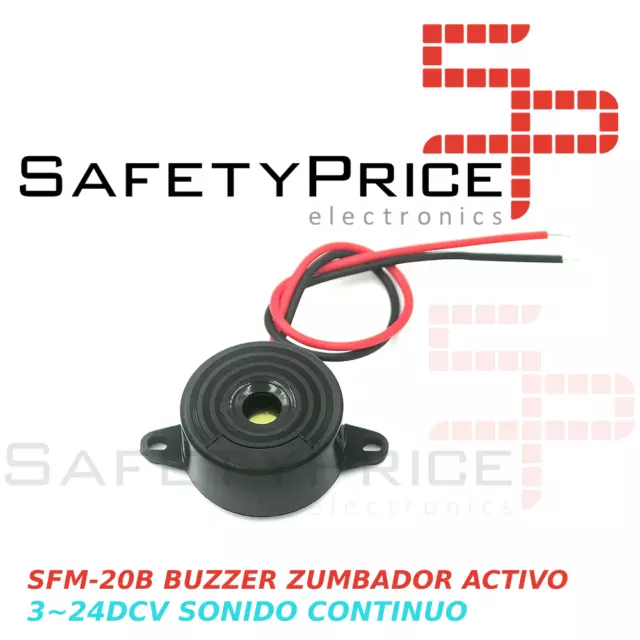 Sfm-20B Buzzer Zumbador Activo 3~24Dcv Sonido Continuo 23Mm