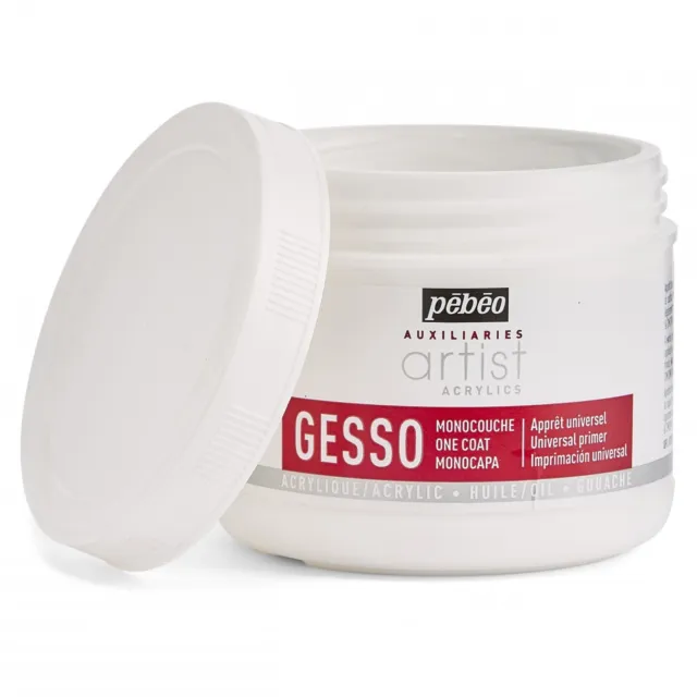 Pebeo Artist Acrylic & Oil Auxiliaries Gesso One Coat Universal Primer 500ml