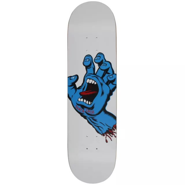 Santa Cruz schreiendes Hand-Skateboard-Deck - weiß 8,25 Zoll