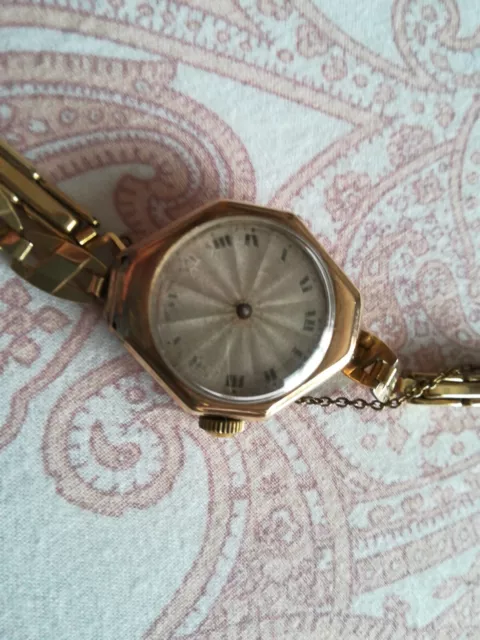 Antique Ladies 9Ct Gold Rolex Bracelet Watch