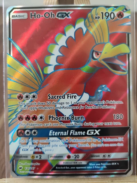 Ho-Oh GX 131/147 Burning Shadows Full Art Ultra Rare Holo Pokemon Card * New *