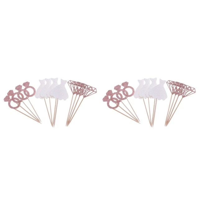 24 pz topper per torte gonne di carta glitter anelli a forma di cupcake