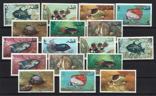 Qatar 1965 Fish of the Arabian Gulf Marine Life Perforated Stamps Set MNH**