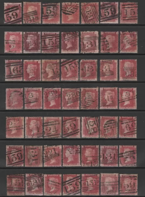 Qv Penny Red Plates - Sg43/44  -  49 Mainly Good Used, Unsorted, As Scan My103