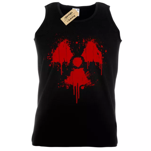Radioattivi Canottiera Uomo Sangue Splatter Grunge Radiazioni Fallout Gilet