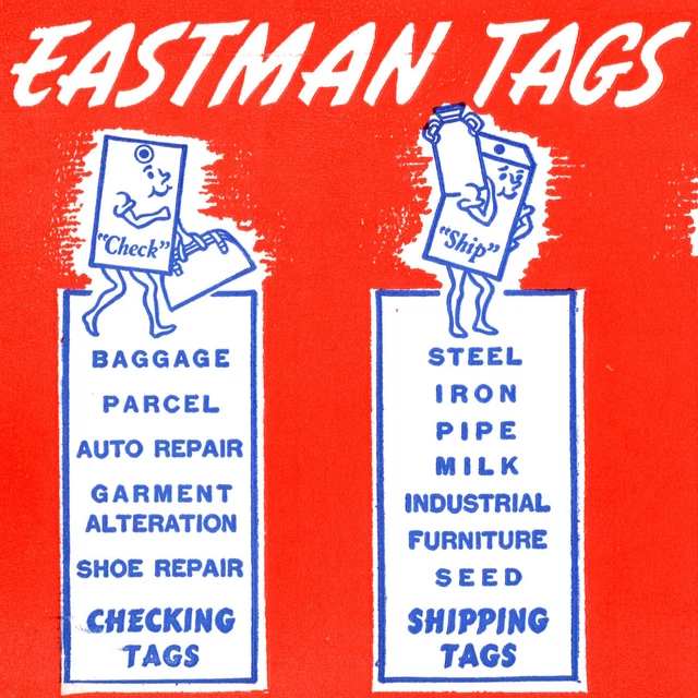 Vintage 1930s Eastman Tags Labels Advertising Ink Blotter Postcard San Francisco