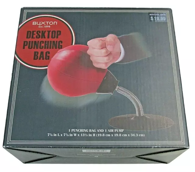 Buxton Desktop Boxing Punching Bag With Air Pump Red Stress Reliever New in Box