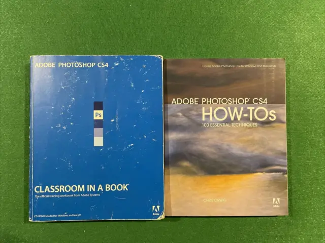 Adobe Photoshop CS4 | Lot of 2 Pbks | Classroom in a Book w/CD + HOW-TOs | Used