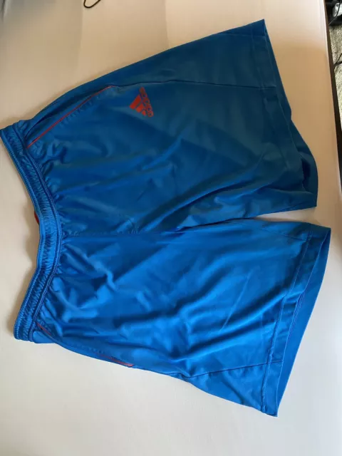 Adidas Barricade Athletic Shorts Blue With Orange Lining. Mens Large