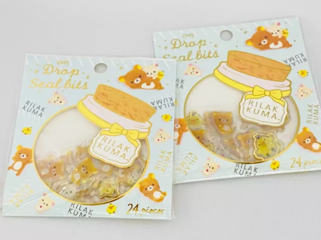 San-X Rilakkuma Cute Sticker 2pack Set / 6 design 48pcs Japan Brown Bear