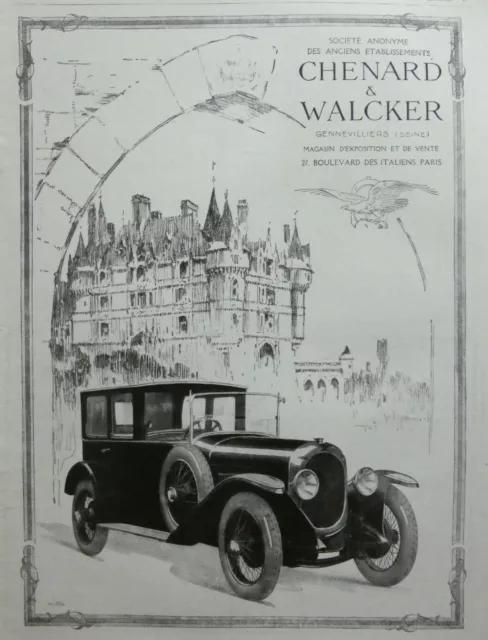 1925 Chenard & Walcker Automobiles Press Advertisement