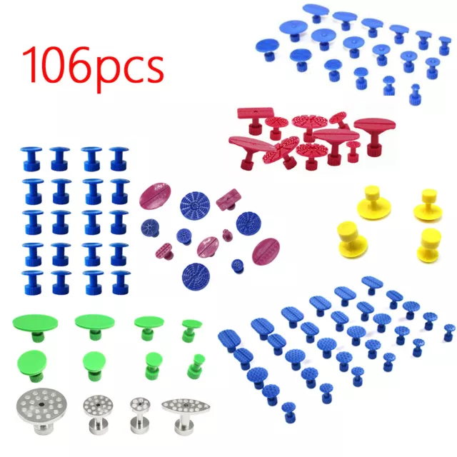 106pcs Car Body Hail Glue Puller Tabs Pulling Paintless Dent Repair Removal Tool