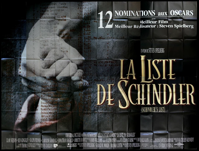 LA LISTE DE SCHINDLER Affiche Cinema 400 X 300 Cm Movie Poster Steven 