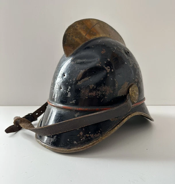 Ancien Casque sapeurs pompiers Des Grandes Cotes 1885 1895 collection Militaire