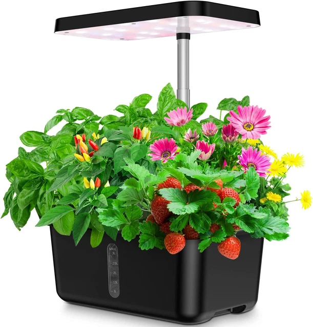 8 PODS HYDROPONICS Growing System Timer with LED Grow Light Indoor Herb