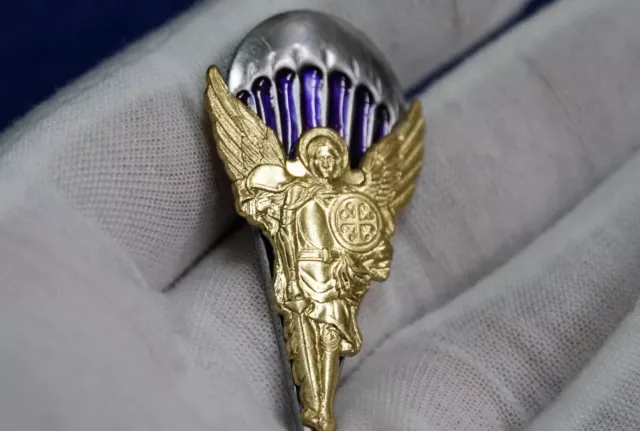 Original Ukrainian Paratroopers Badge Medal Skydiver Archangel Michael 1st class