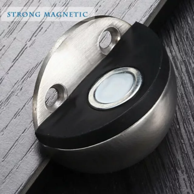 Stainless Steel Magnetic Door Stopper,Anti Collision Floor Stop Holder Catch-New