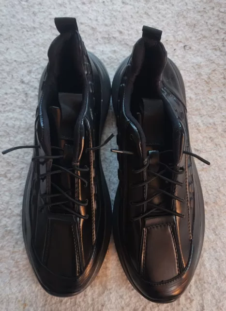 Men's Black Faux Patent Leather Sneakers