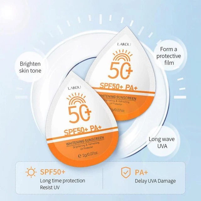 Protector solar hidratante blanqueador FPS 50+ PA+ – 15 piezas paquete 7W3Q M7U0