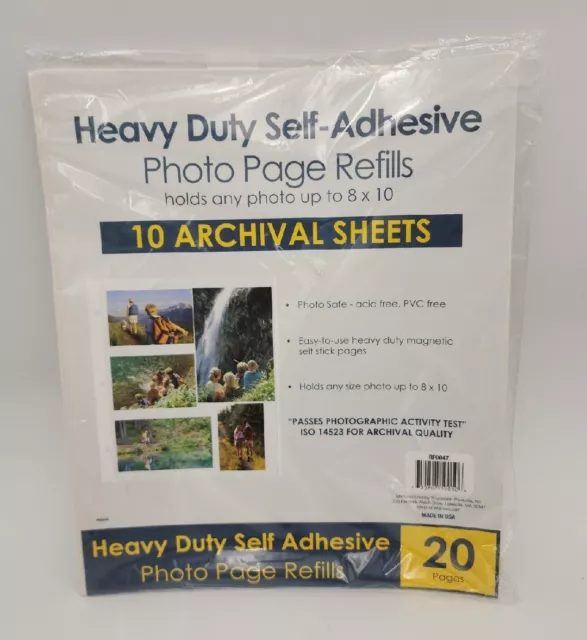 Heavy Duty Self Adhesive 8 x 10 Photo Page Refills 10 Sheets RF0047, Magnetic