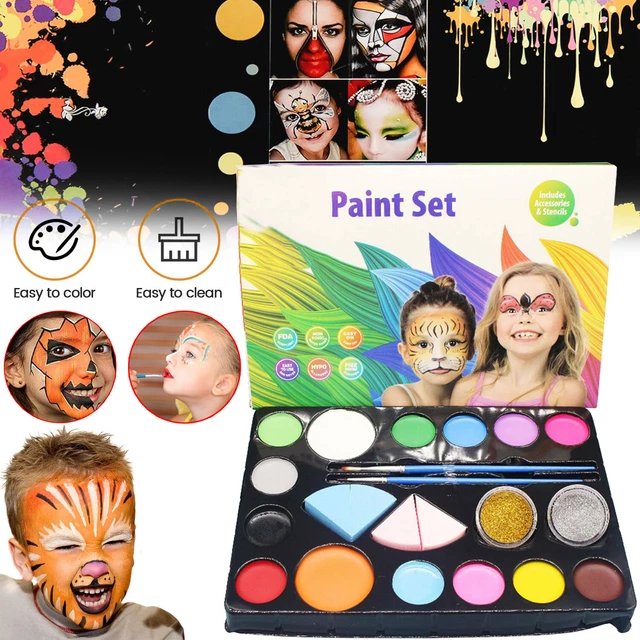 Kinderschminke Set 14 Farben Körperfarbe Gesichtsfarbe Halloween Schminkpalette