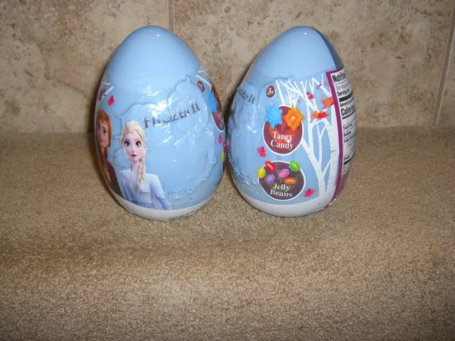 New Disney Frozen II Anna Elsa Olaf Jumbo Surprise Egg w Candy Lot of 2- 3.75oz