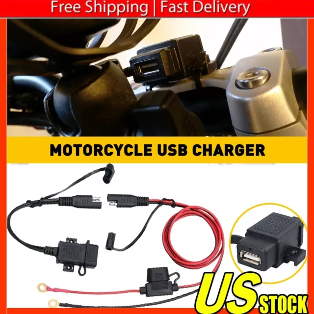 Motorcycle USB Charger Waterproof SAE to USB Cable Adapter Socket Battery Tender Motorcycle USB Charger Waterproof SAE to USB Cable Adapter Socket Battery Tender