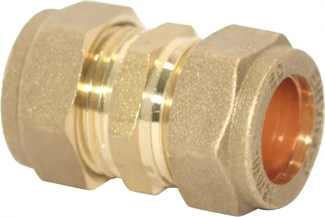 Compression 15mm Brass Straight Coupler Coupling Connector Copper Fitting