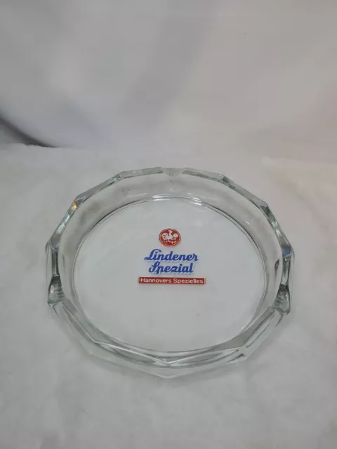 Vintage Lindener Spezial German Beer Brewery Ashtray Glass
