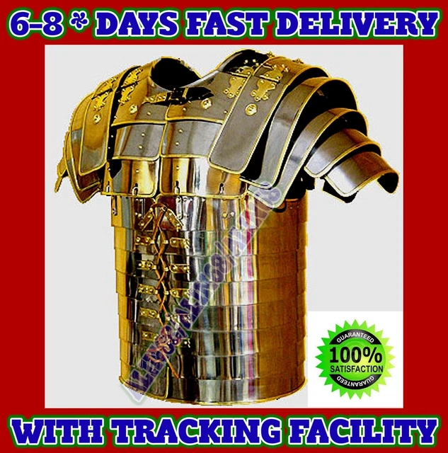DELUXE ROMAN LORICA Segmentata Armor Breastplate Costume Brass Lined