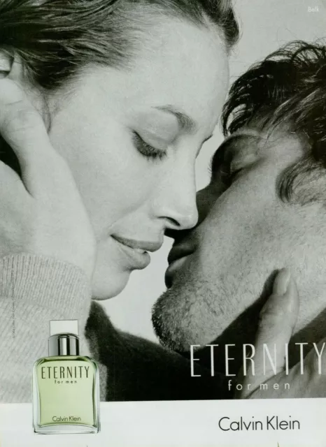 2004 Calvin Klein Eternity para hombre Colonia beso modelo mujer hombre anuncio impreso vintage