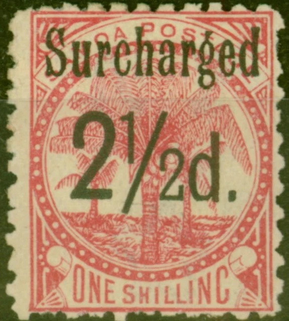 Samoa 1898 2 1/2d Auf 1s Matte Rose-Karmin SG86 Fein MTD Postfrisch (13)