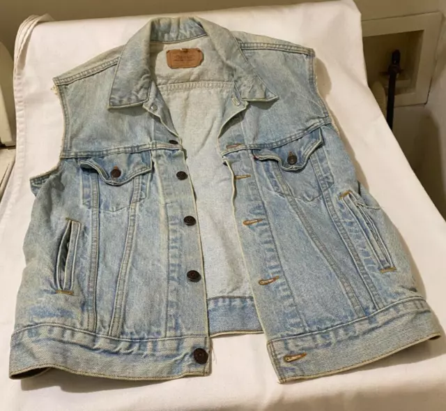 Vintage Levi Strauss & Company Denim Vest Blue Jean Size Medium M