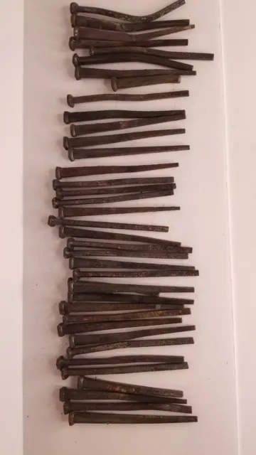 Antique 4" Square Nails Lot Of 38 Used