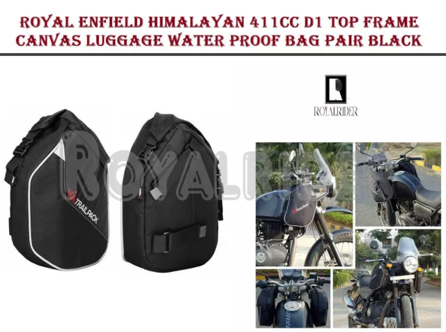 Fits Enfield HIMALAYAN 411CC D1 TOP FRAME CANVAS LUGGAGE WATER PROOF BAG PAIR