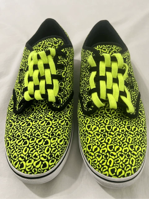 Vans Shoes Womens sz 7.5 Neon Yellow & Black Leopard Print
