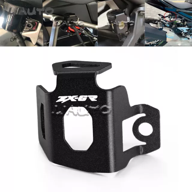 Black Rear Brake Fluid Oil Reservoir Guard Cap For Kawasaki NINJA ZX6R 1995-2023