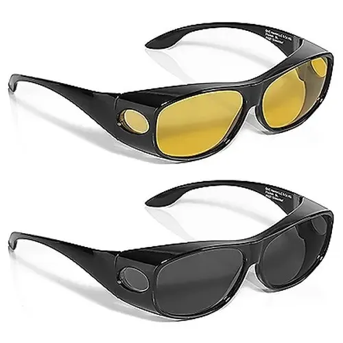 Sonnenüberbrille & Nachtsichtbrille für Seh- & Lesebrillen 100% UV-Schutz+Zubeh 3