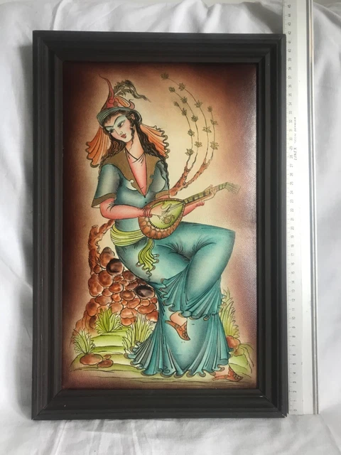 vintage hand paint leather poncho